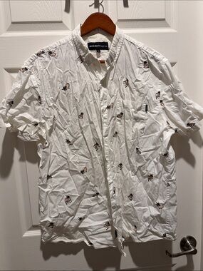 Molokai Supply Co. White Short-Sleeve Button-Down with Dog Print